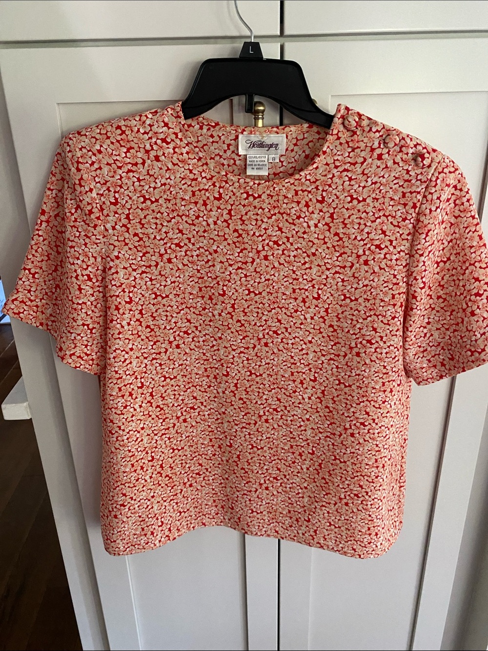 WOMEN’S SHORT SLEEVE FLORAL 100% POLYESTER TOP BY WORTHINGTON SIZE 8